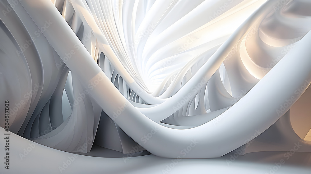 Beautiful abstract architecture background. 3D white intricate room. Modern Geometric Wallpaper. Futuristic Design. Textured background for presentation. Beautiful abstract architecture background. 3D white intricate room. Modern Geometric Wallpaper. Futuristic Design. Textured background for presentation.
