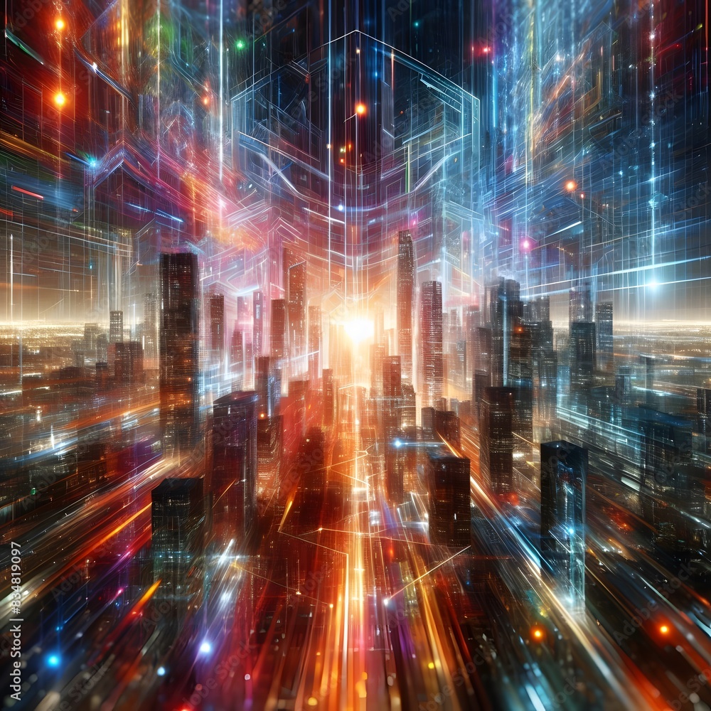 An electrifying display of abstract colorful lights