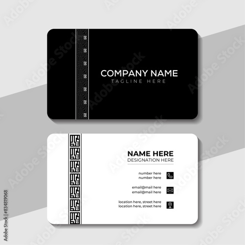 Unique black & white business card