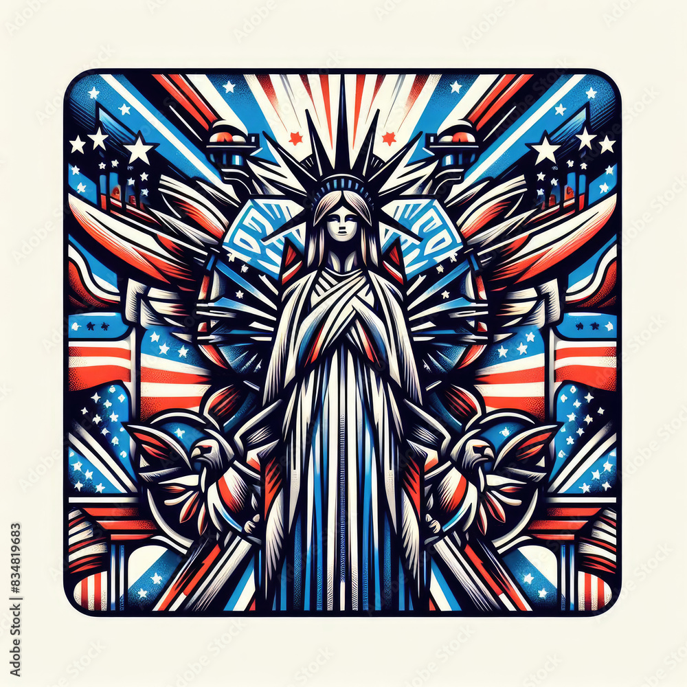 4th of July Independence Day of America logo and background 4th of July Independence Day of America logo and background