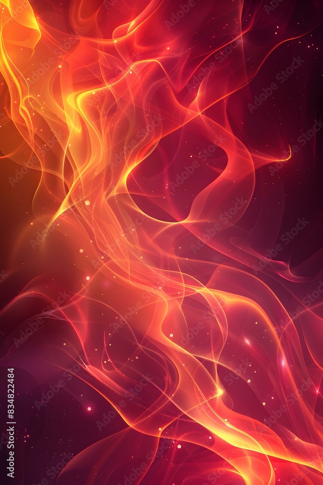 Obraz premium red and yellow abstract fluid painting