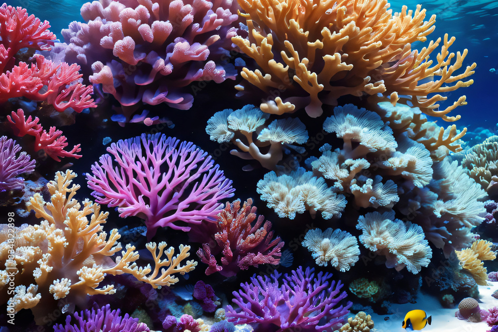 Obraz premium Elegant and rare coral thrives in a vibrant underwater reef.