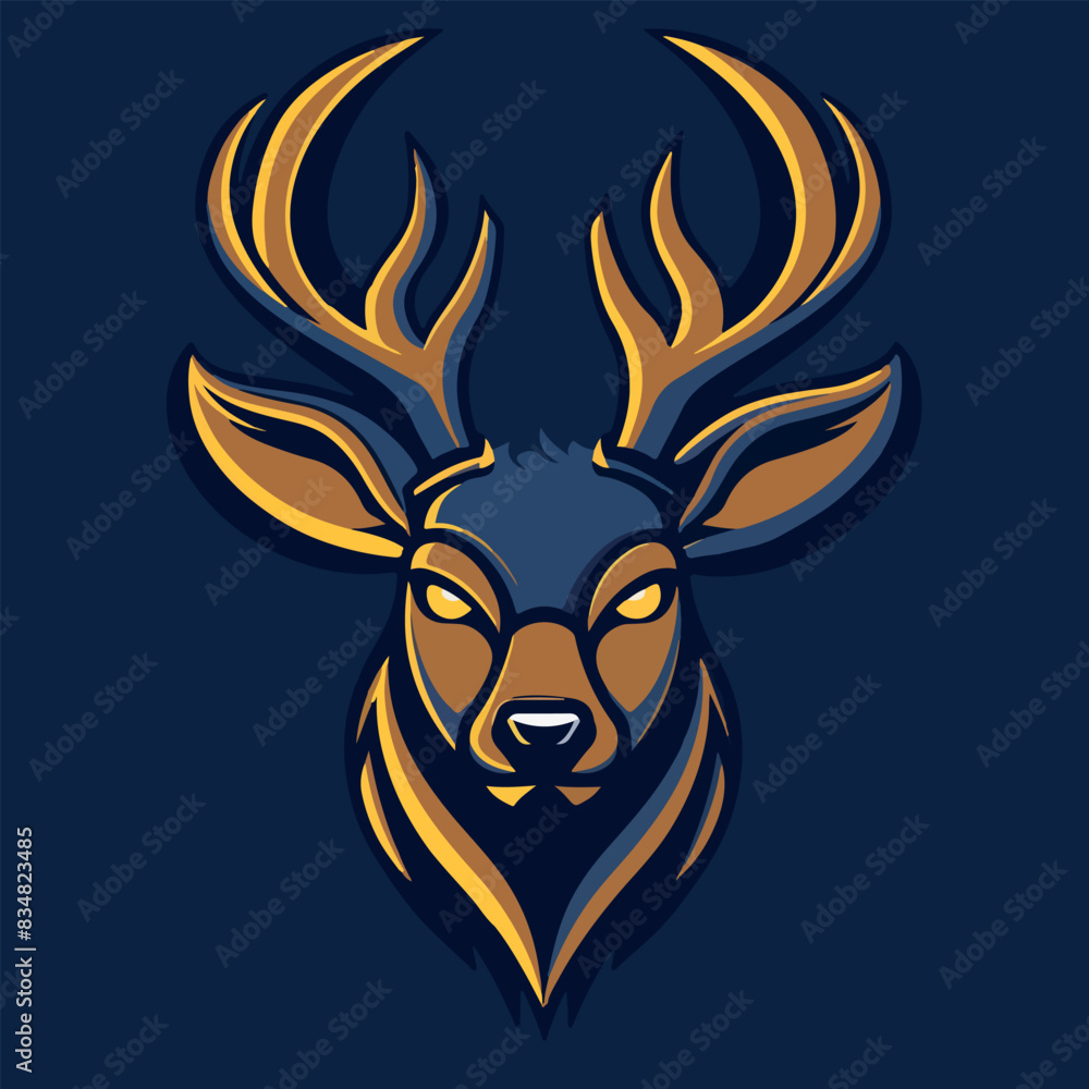 Deer head Vector Illustration on isolated background