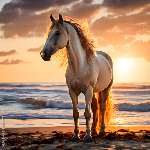 horse at sunset