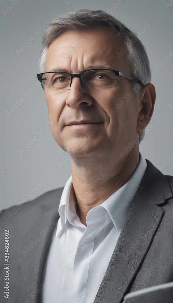 Middle-aged businessman a confident leader portrait Isolated on transparent white background Middle-aged businessman a confident leader portrait Isolated on transparent white background