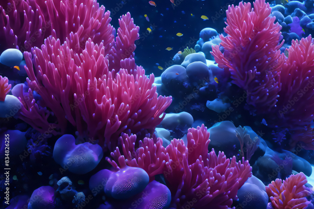 Naklejka premium Elegant and rare coral thrives in a vibrant underwater reef.