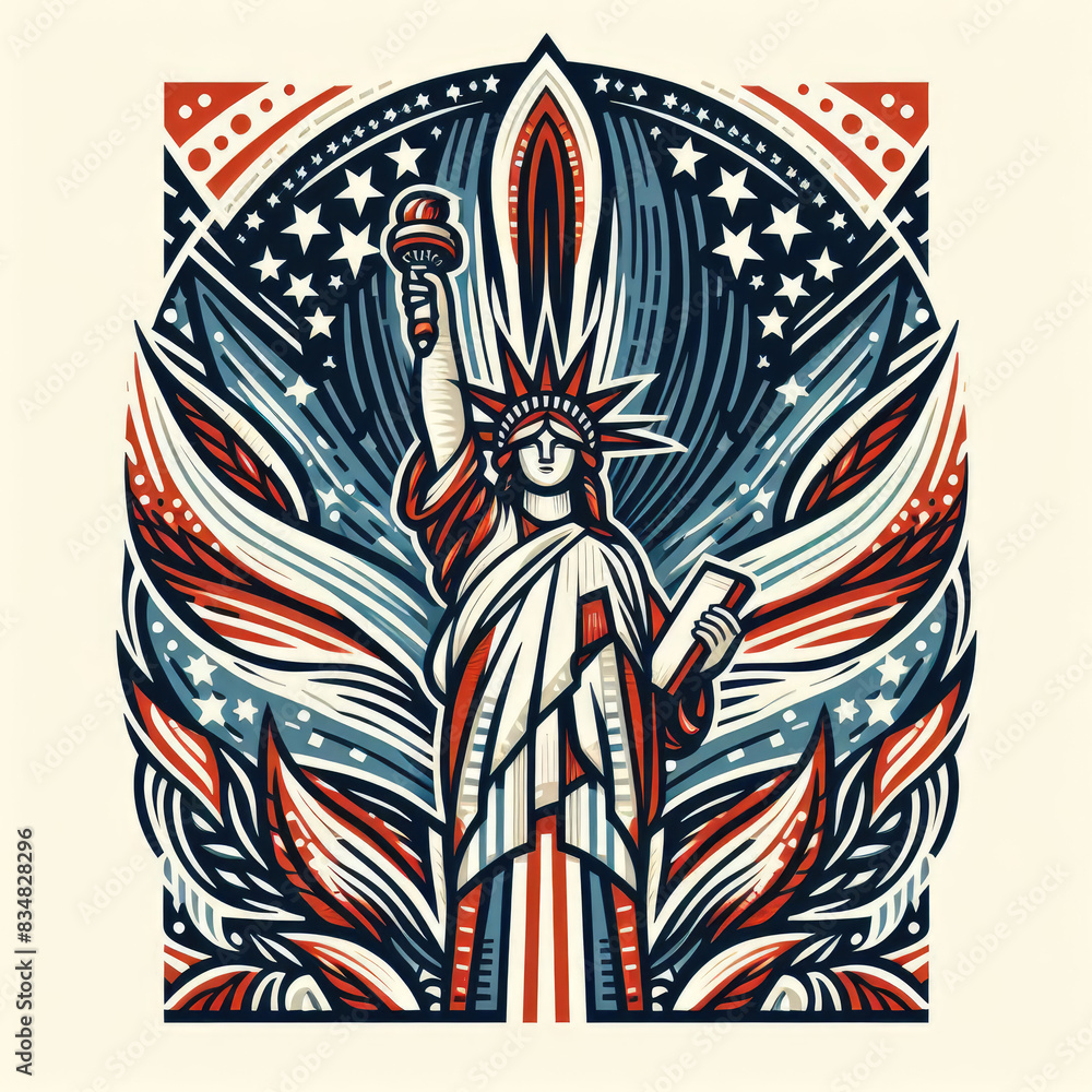 4th of July Independence Day of America logo and background 4th of July Independence Day of America logo and background