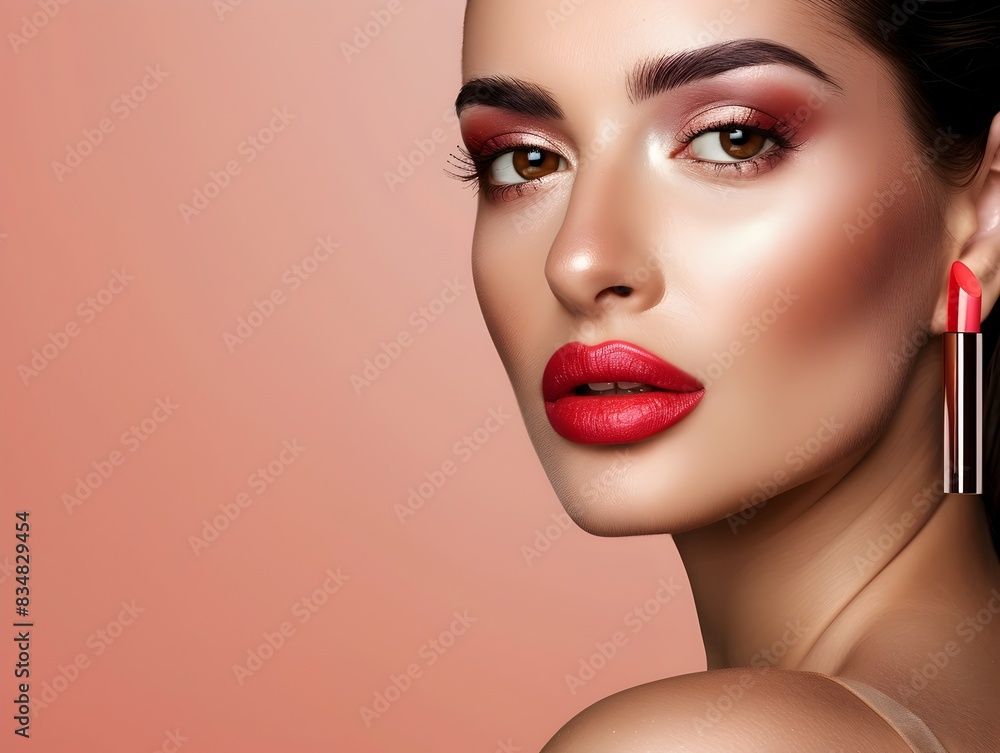 Indian Models Professional Makeup Look on Rose Quartz Backdrop Advertising Banner Indian Models Professional Makeup Look on Rose Quartz Backdrop Advertising Banner