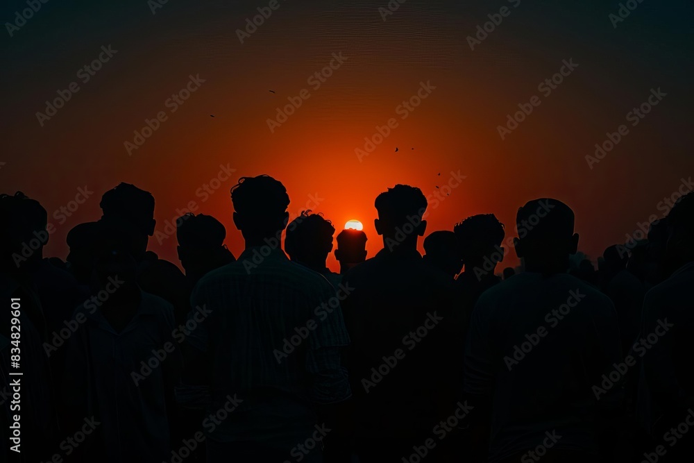 silhouettes of people, India independence day silhouettes of people, India independence day