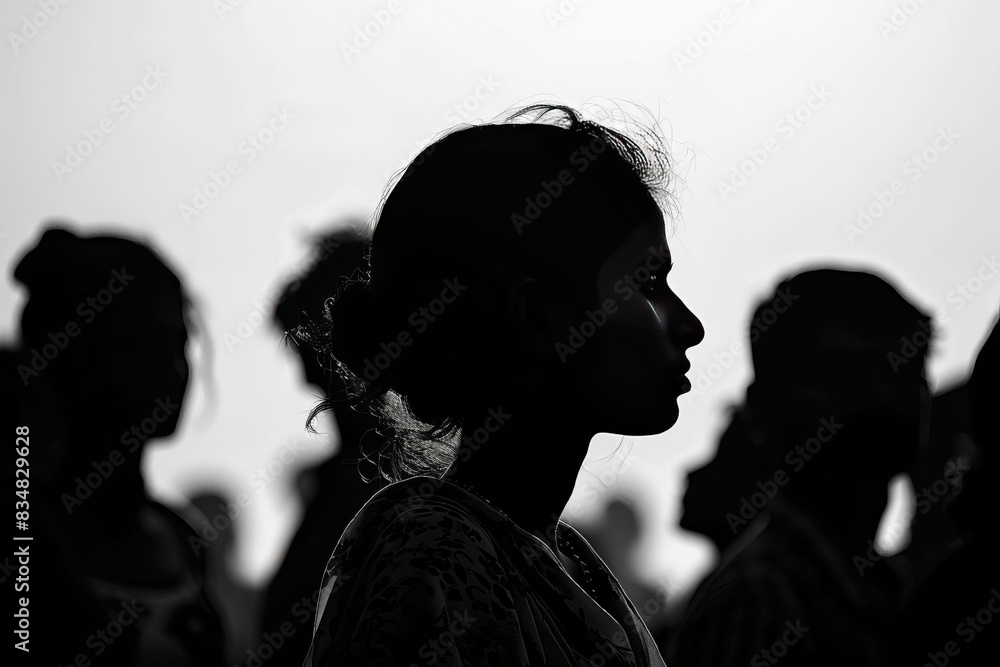 silhouettes of people, India independence day silhouettes of people, India independence day