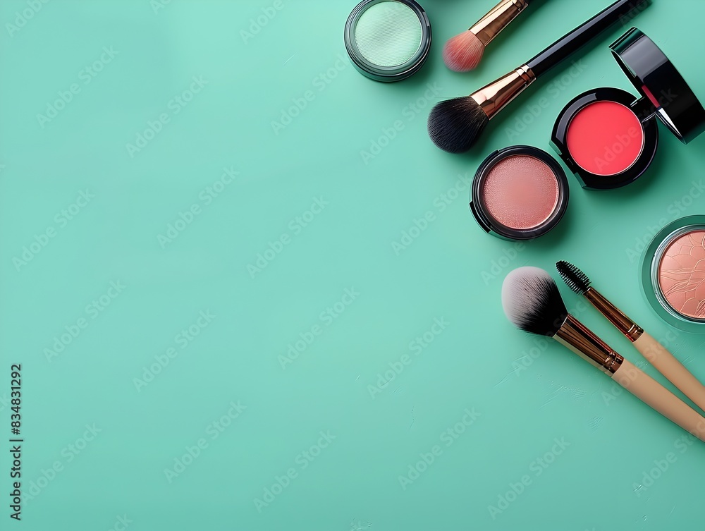 Cosmetics Elevated A Carnival of Colors on a Fresh Mint Green Backdrop Cosmetics Elevated A Carnival of Colors on a Fresh Mint Green Backdrop