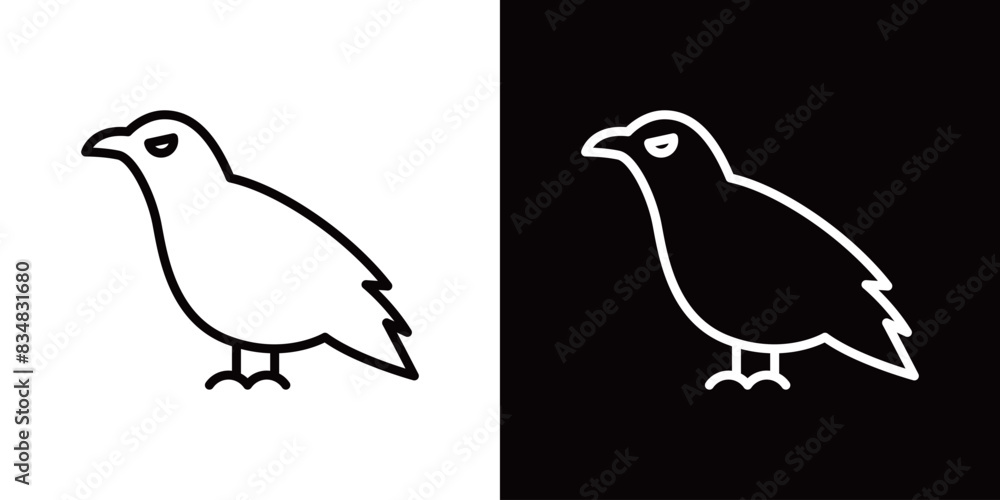 シンプルなカラスの線画ベクターアイコン シンプルなカラスの線画ベクターアイコン