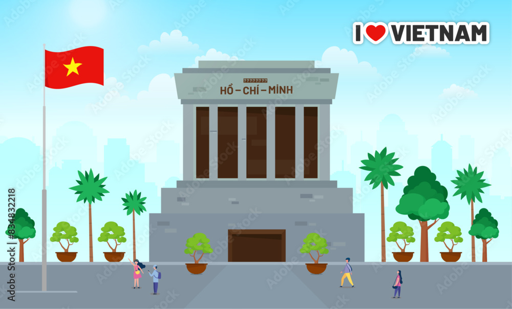 Fototapeta premium flat design vector of Ho Chi Minh Mausoleum