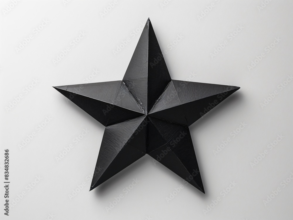 Obraz premium Paper black star on white wall