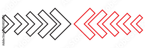 Arrow icon. Set black arrows symbols. Blend effect. Vector isolated on white background