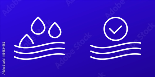 Absorption, absorb water icons in line style