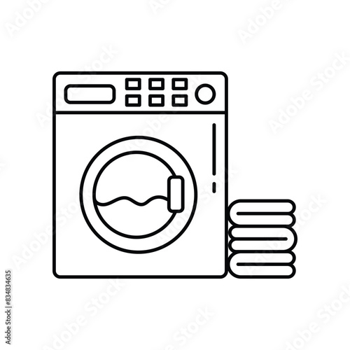 washing machine icon with white background vector stock illustration