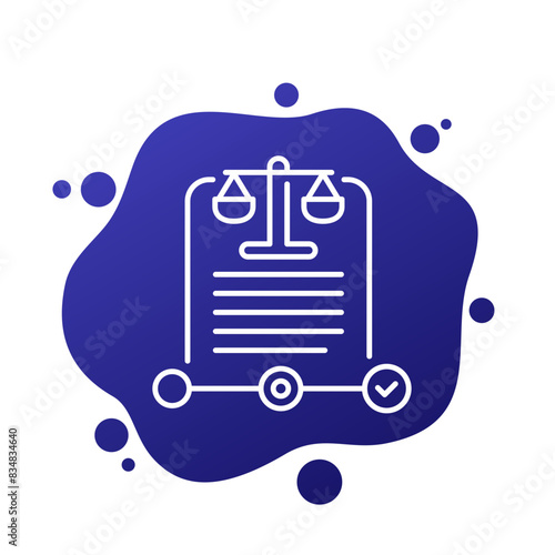legal case progress icon, line vector