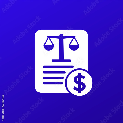 legal costs vector icon for web