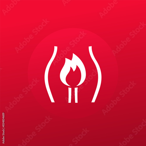 Libido icon with woman body and fire