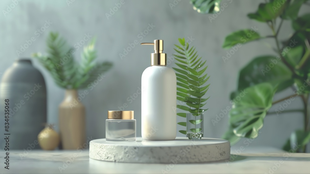 A 3D render of a scalp soothing treatment bottle