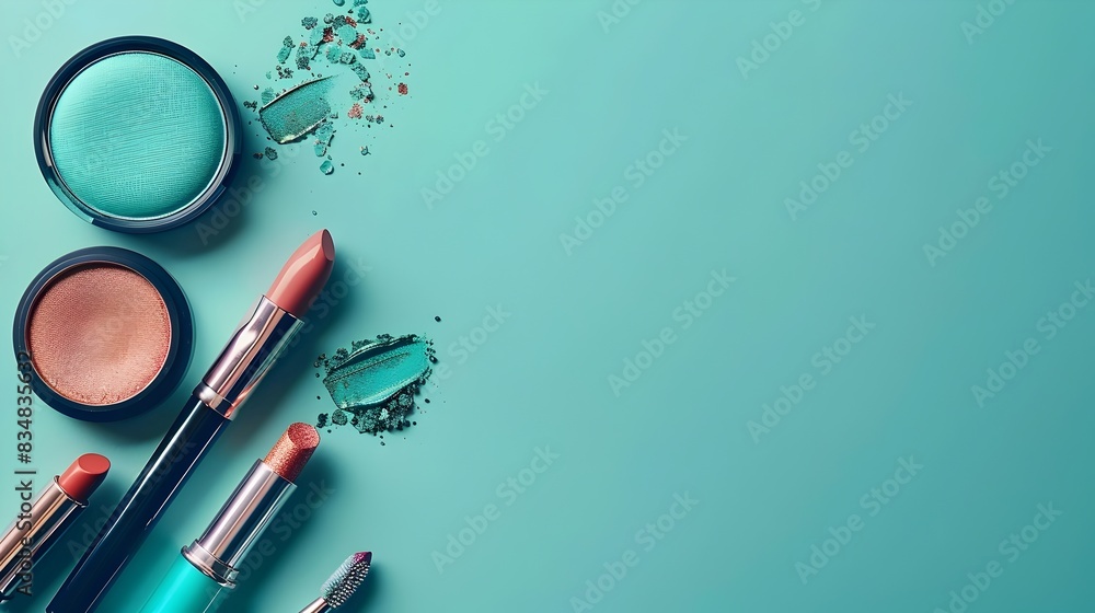 Carnival Atmosphere Meets Minimalist Cosmetics on Aquamarine Backdrop Carnival Atmosphere Meets Minimalist Cosmetics on Aquamarine Backdrop