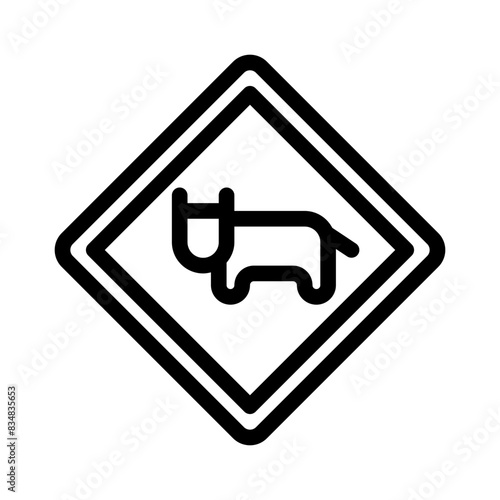 traffic sign line icon