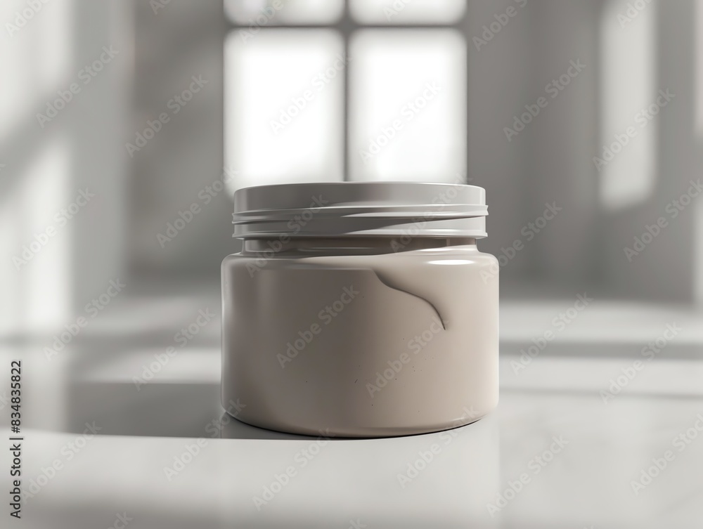 A 3D render of a styling clay in a mattefinish jar A 3D render of a styling clay in a mattefinish jar