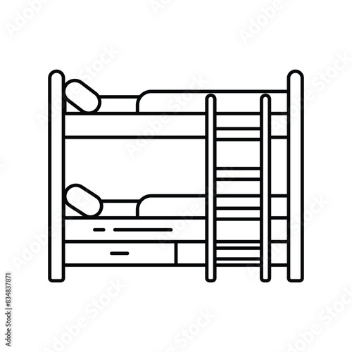 bunk bed icon with white background vector stock illustration