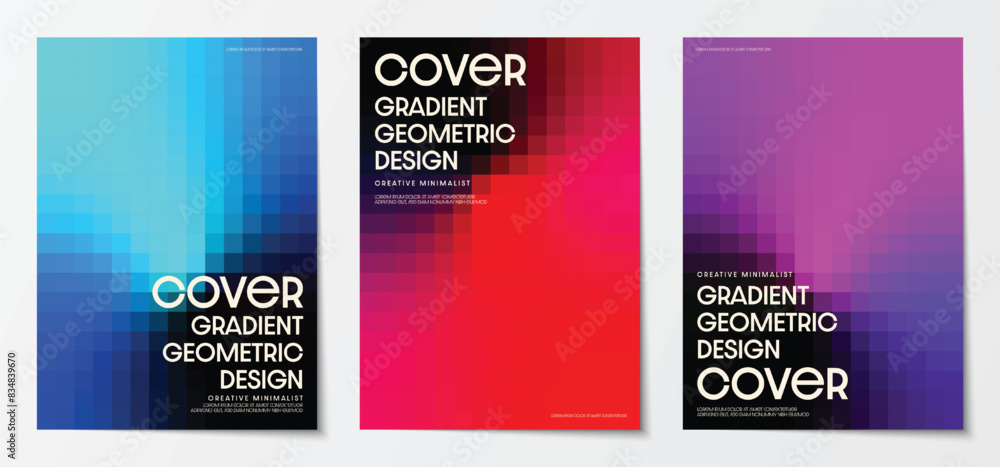 Cover gradient geometric graphic print design. Abstract colorful mosaic background. Design for Posters, Brochures, and Magazines.Vector illustration.