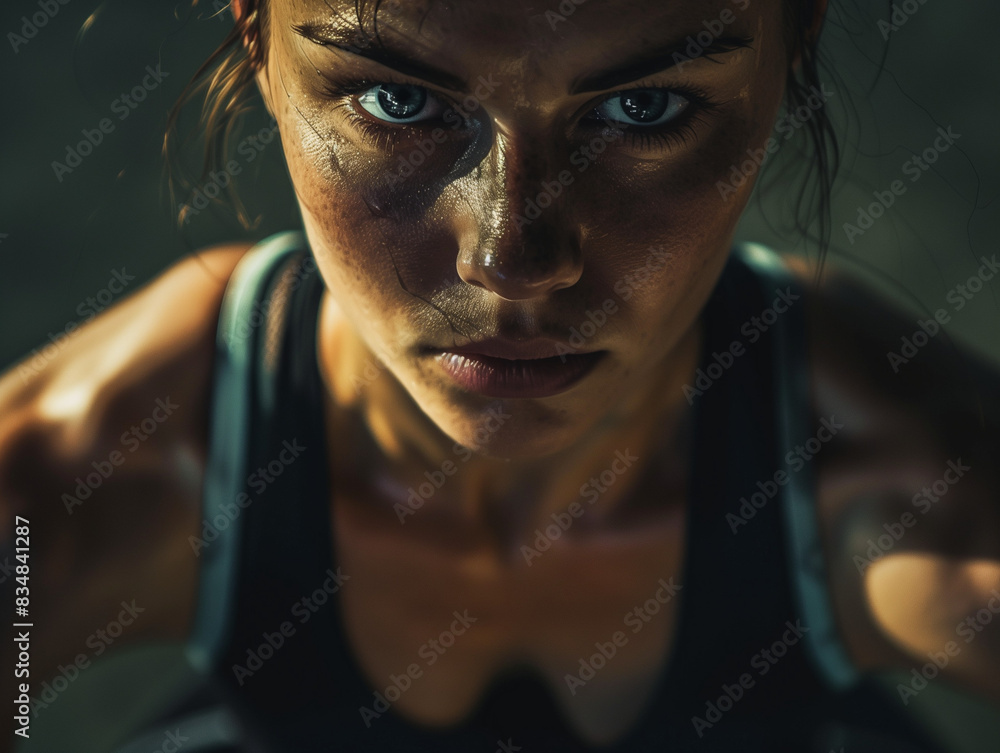 Determined Woman Practicing Yoga - Close-Up Determined Woman Practicing Yoga - Close-Up