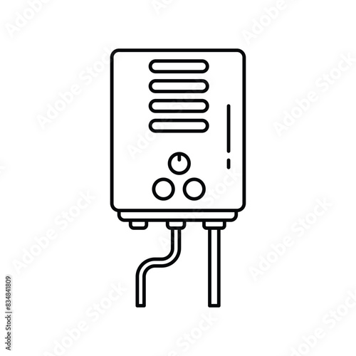 water heater icon with white background vector stock illustration