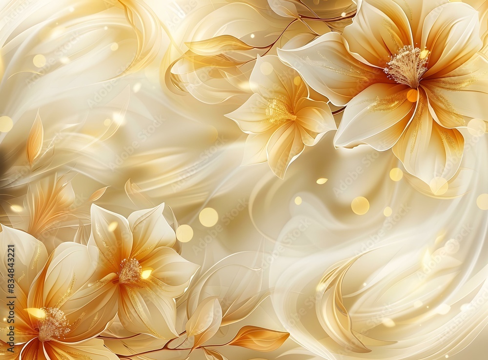 Golden flowers background Golden flowers background