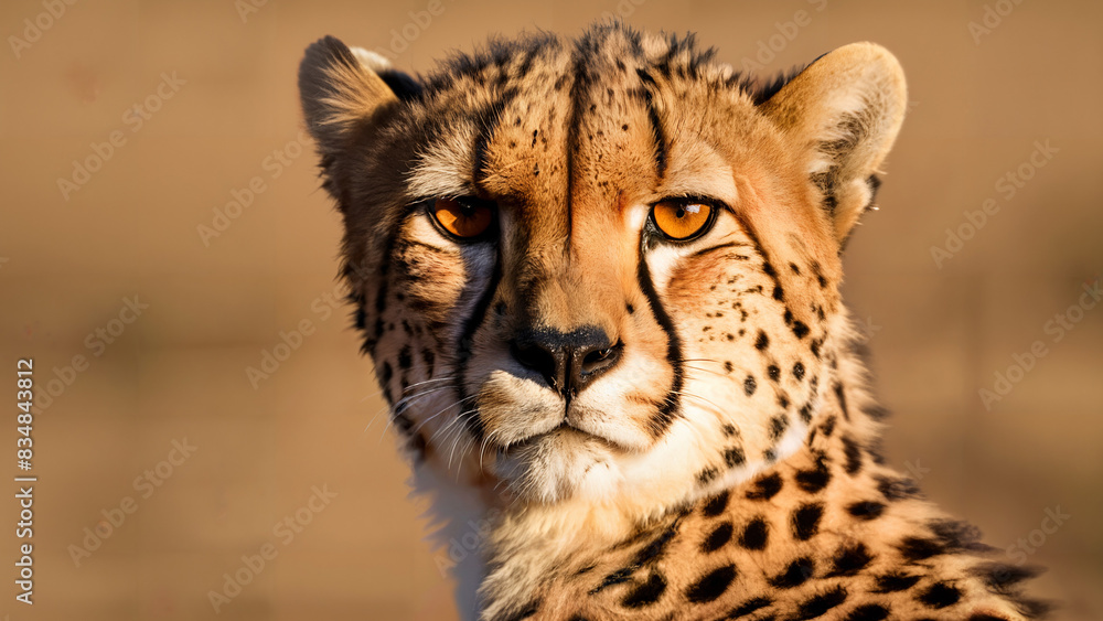 cheetah portrait with sleek physique and focused gaze on the horizon cheetah portrait with sleek physique and focused gaze on the horizon