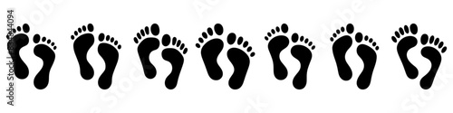 Foot prints icon set. Human footprints icon isolated on white. Vector illustration