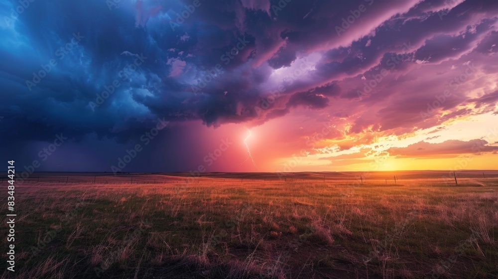 A stormy sky with a bright orange sun in the background A stormy sky with a bright orange sun in the background