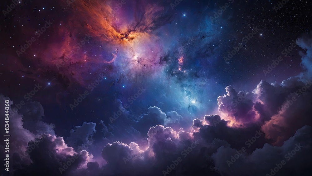 Obraz premium Multicolored painted nebula