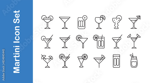 Martini icon set with vector collections. 