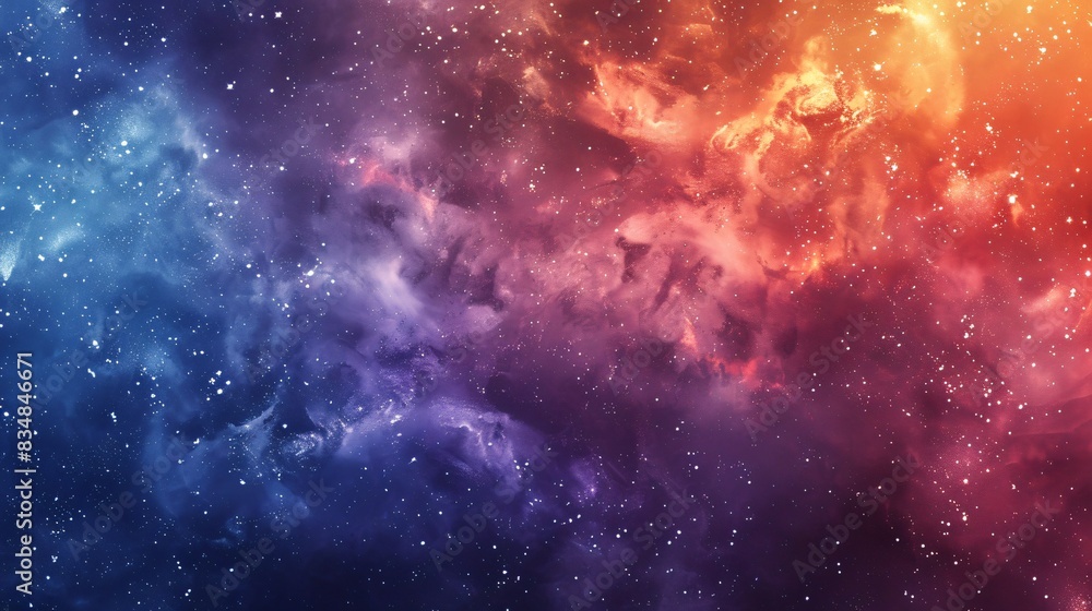 Obraz premium Vibrant galaxy filled with stars and nebulas