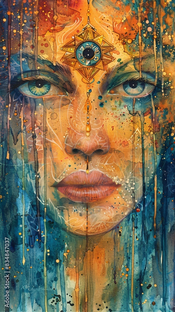 Female portrait in rain Female portrait in rain