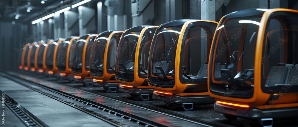 Electric vehicle fleet in a smart city, futuristic architecture, vibrant colors, 3D rendering, emphasizing modern transportation solutions Electric vehicle fleet in a smart city, futuristic architecture, vibrant colors, 3D rendering, emphasizing modern transportation solutions