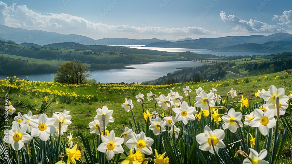 Obraz premium daffodils on hills image