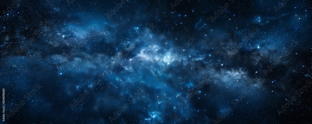 Naklejka premium Blue Nebula in Space