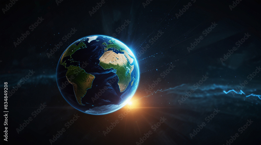 Fototapeta premium Stunning Earth from space against starry sky