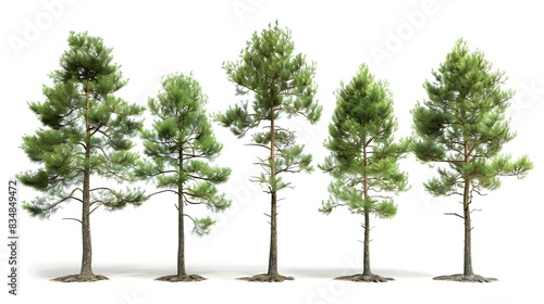 pine trees five different pic