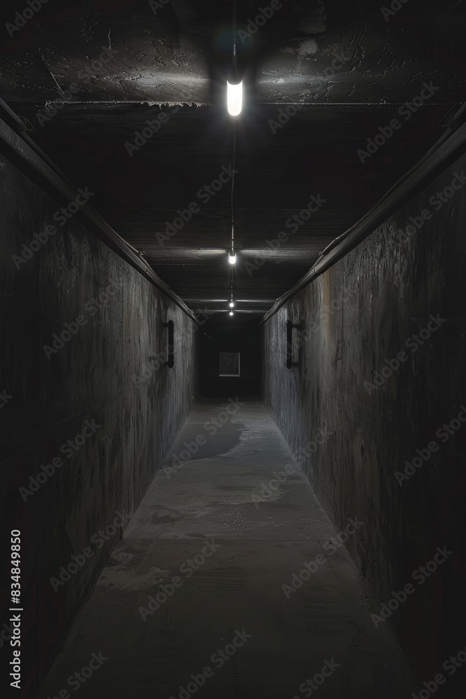An old factory with dark, empty rooms and hallways