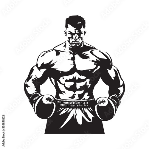 Boxer Player Black Vector Illustration isolated on white background © Hera