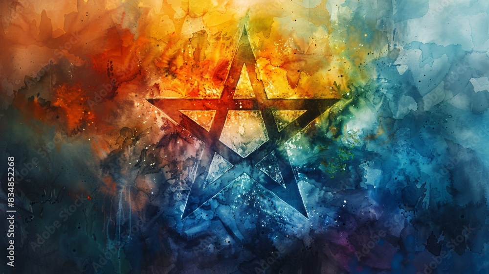 Star of david on colorful background Star of david on colorful background