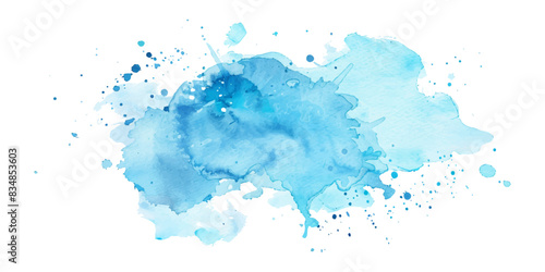 Abstract light blue watercolor vector illustration isolated on white background