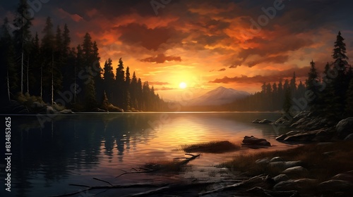 Sunrise on a lake © Shahzaib
